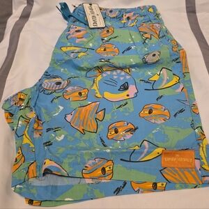 NWT Tipsy Elves Fish Print Swim Shorts Trunks M